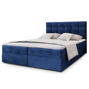 Boxspringbed GLOS 180×200 cm Set met hoofdbord, bedbodem en matras, Blauw Boxspringbed GLOS 180×200 cm Set met hoofdbord, bedbodem en matras, Blauw