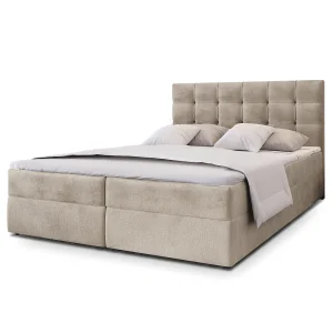 Boxspringbed GLOS 160×200 cm Set met hoofdbord, bedbodem en matras, Beige Boxspringbed GLOS 160×200 cm Set met hoofdbord, bedbodem en matras, Beige