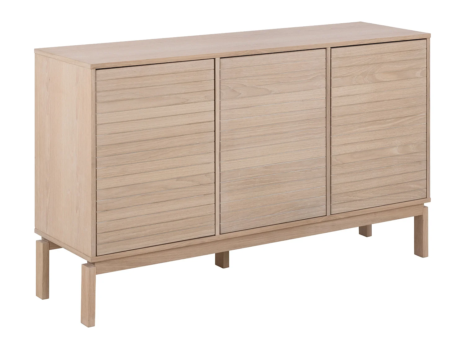 Commode Cortina met lamellenfront, kleur gebleekt eiken geolied