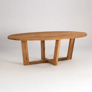 CARIB ovale eettafel in gerecycled teakhout naturel 250x110x78cm CARIB ovale eettafel in gerecycled teakhout naturel 250x110x78cm