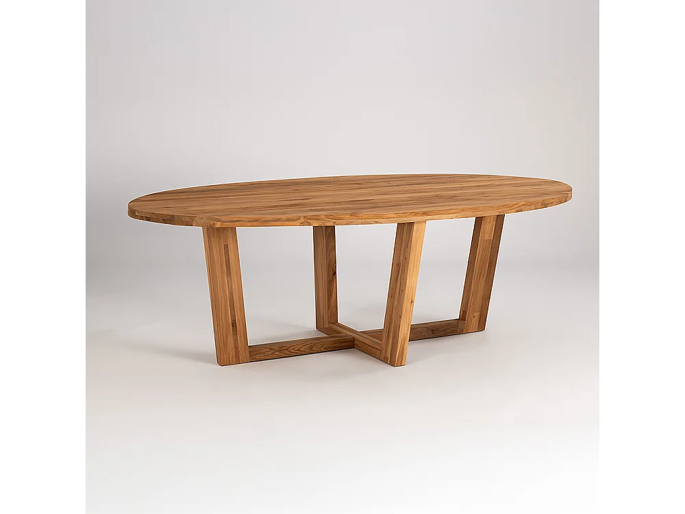 CARIB ovale eettafel in gerecycled teakhout naturel 250x110x78cm