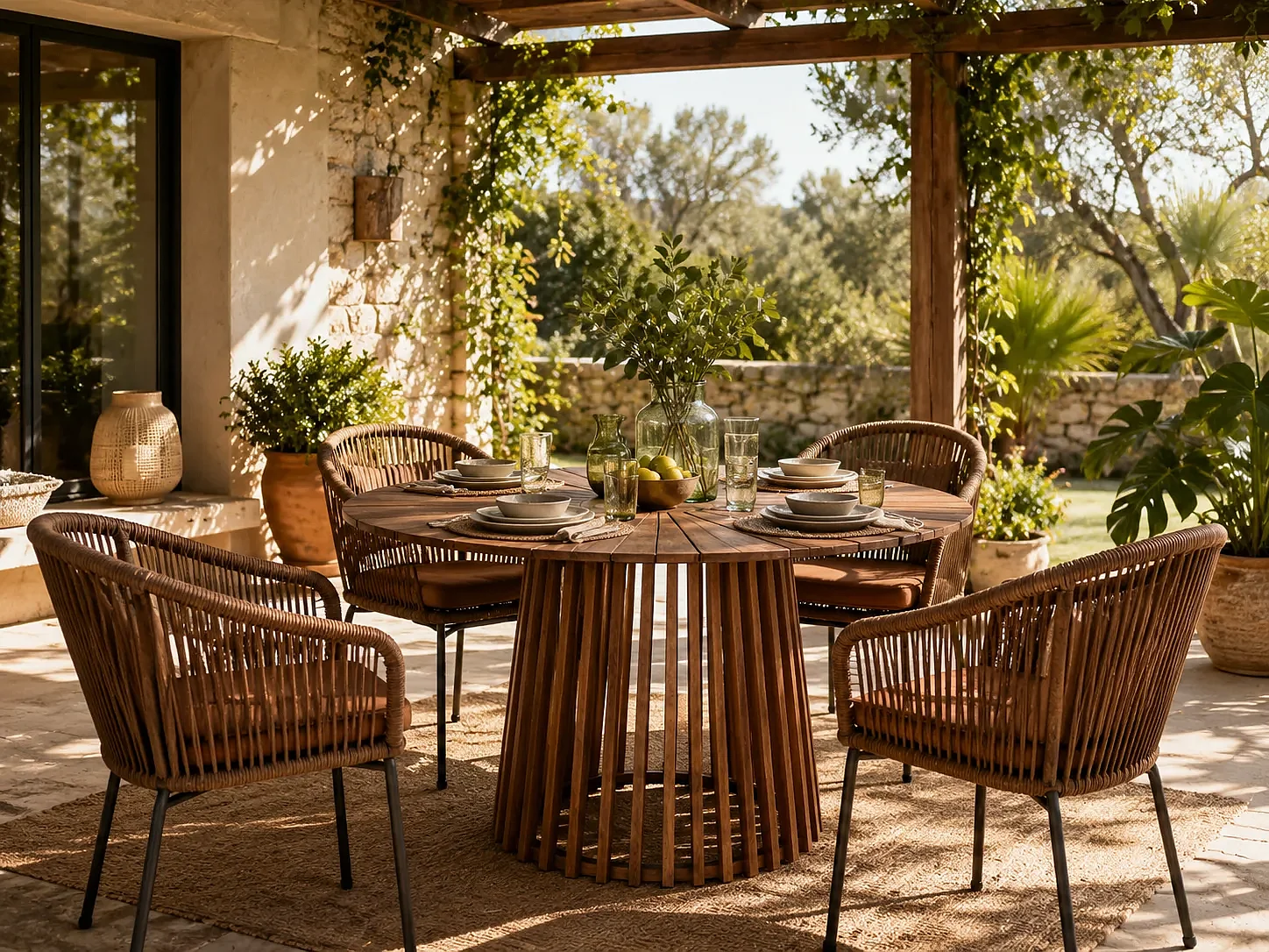 CRISTOBAL houten eettafel Φ120x76H cm