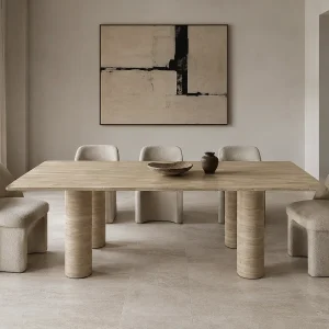 BRUMA eettafel in Travertijn Premium