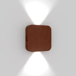 Draaibare LED wandlamp voor binnen en buiten, cortenstaal aluminium design, dubbel instelbare lichtbundel, IP54 waterdicht, 10,5W, 3000K warm wit Draaibare LED wandlamp voor binnen en buiten, cortenstaal aluminium design, dubbel instelbare lichtbundel, IP54 waterdicht, 10,5W, 3000K warm wit