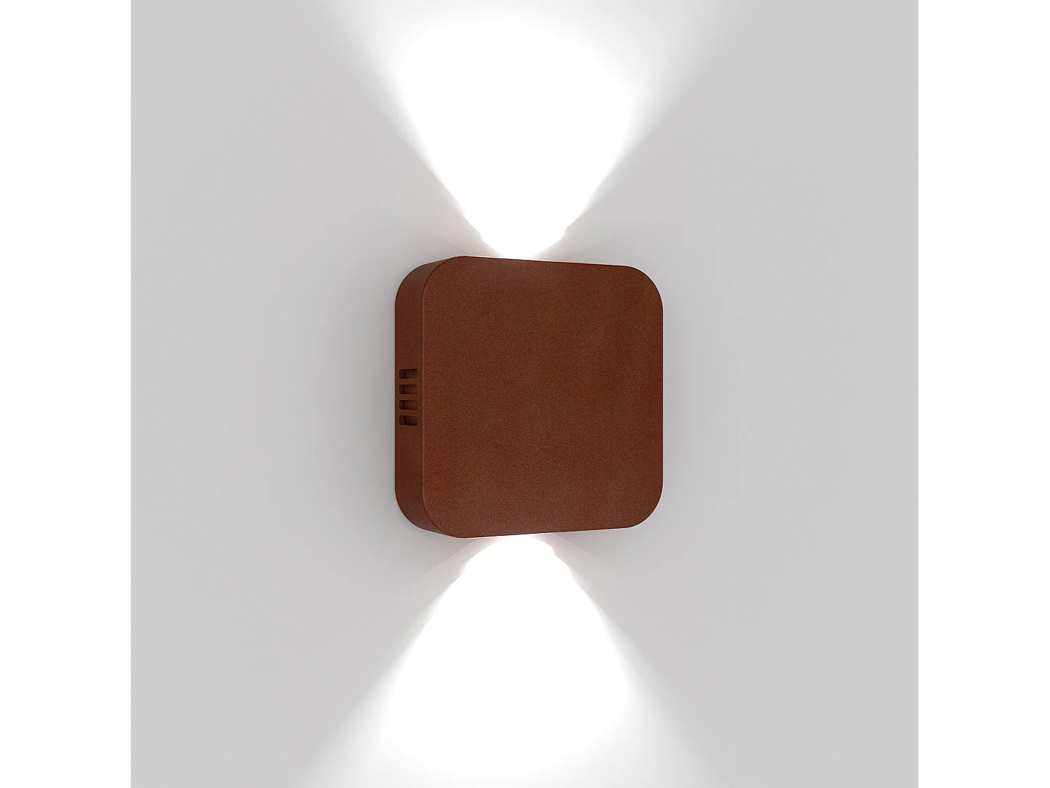 Draaibare LED wandlamp voor binnen en buiten, cortenstaal aluminium design, dubbel instelbare lichtbundel, IP54 waterdicht, 10,5W, 3000K warm wit