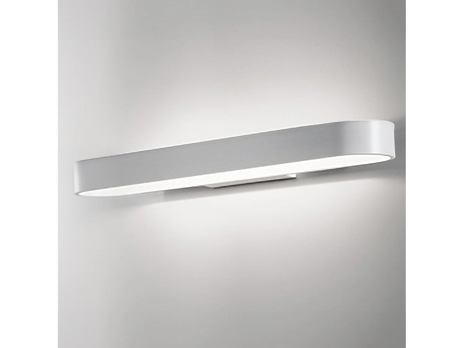 Cip Linear LED-wandlamp 15,5W in mat wit aluminium 42,5 cm, modern design voor binnenverlichting, lichttemperatuur 3000K, IP20