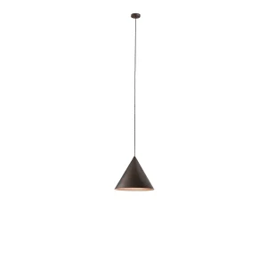 Conische hanglamp van gepoedercoat metaal en aluminium in metallic grijs en bruin, diameter 30 cm, 1 x E27 MAX 60W – Perenz