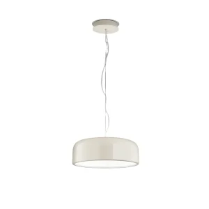 Crèmewitte glanzende metalen hanglamp met geïntegreerde dimbare LED-technologie, CCT 50W, diameter 60 cm – Perenz Crèmewitte glanzende metalen hanglamp met geïntegreerde dimbare LED-technologie, CCT 50W, diameter 60 cm – Perenz