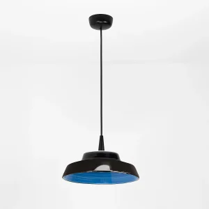 Circus zwarte LED-hanglamp, handgemaakt blauw keramisch ontwerp, diameter 24 cm, kleurtemperatuur 2700K, TRIAC-dimbaar, hoog rendement.