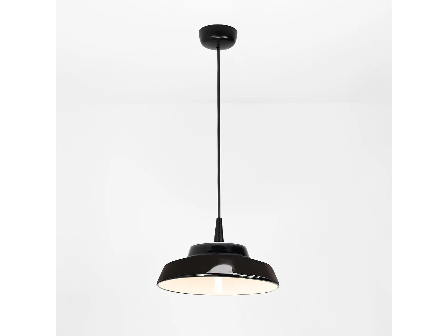 Circus Black LED-hanglamp, modern design met handgemaakte keramische diffuser, diameter 24 cm, warm licht 2700K, witte afwerking