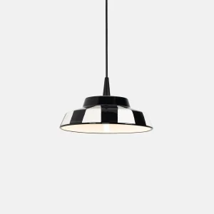 Circus LED-hanglamp in zwart-wit keramiek, diameter 24 cm, TRIAC LED-lichtbron 2700K 8W, ideaal voor binnen.