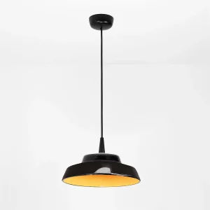 Circus Black hanglamp van Karman met goudgele keramische diffuser, geïntegreerde LED-technologie, TRIAC dimbaar, diameter 24 cm Circus Black hanglamp van Karman met goudgele keramische diffuser, geïntegreerde LED-technologie, TRIAC dimbaar, diameter 24 cm