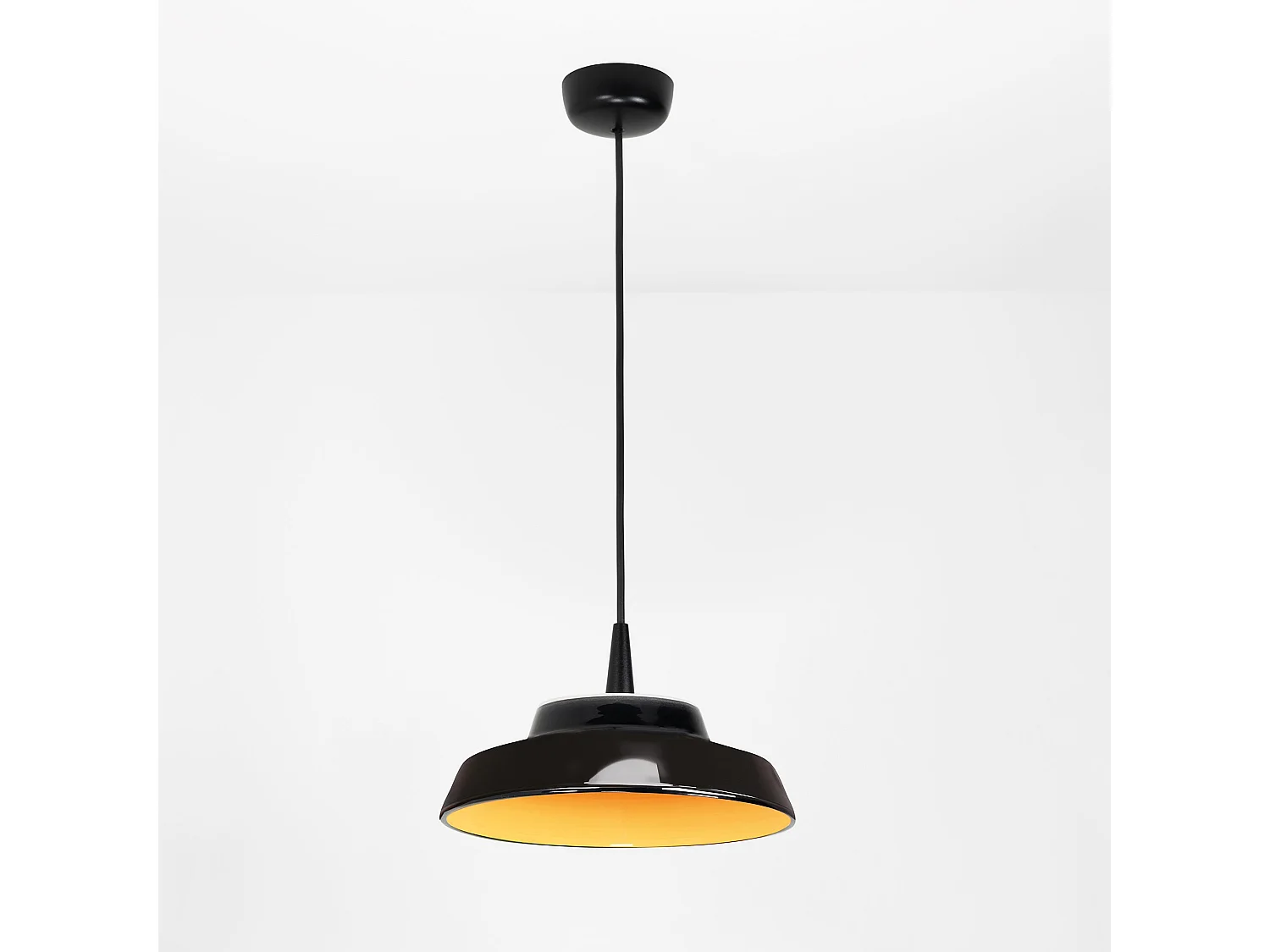 Circus Black hanglamp Ø 24 cm van handgemaakt goudgeel keramiek, 8W 3000K LED, TRIAC dimbaar, modern design voor binnengebruik IP40