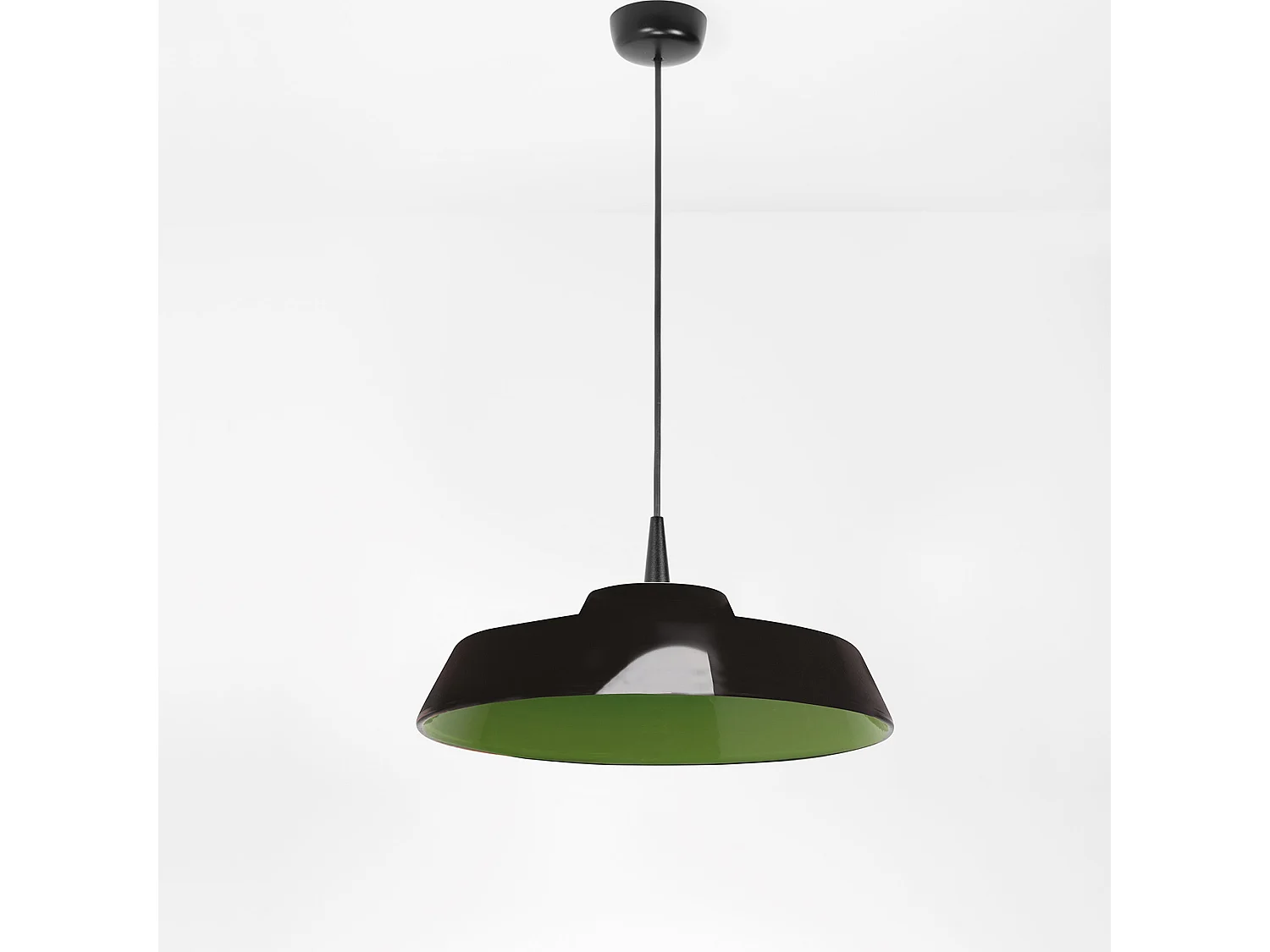 Circus Black LED-hanglamp, handgemaakte keramische diffuser, groene afwerking, diameter 35 cm, warm licht 2700K, TRIAC-dimbaar