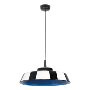 Circusblauwe LED-hanglamp, diameter 35 cm, keramische diffuser, gemaakt in Italië, 8W TRIAC LED-lichtbron, 2700K, modulair, hoogte 300 cm