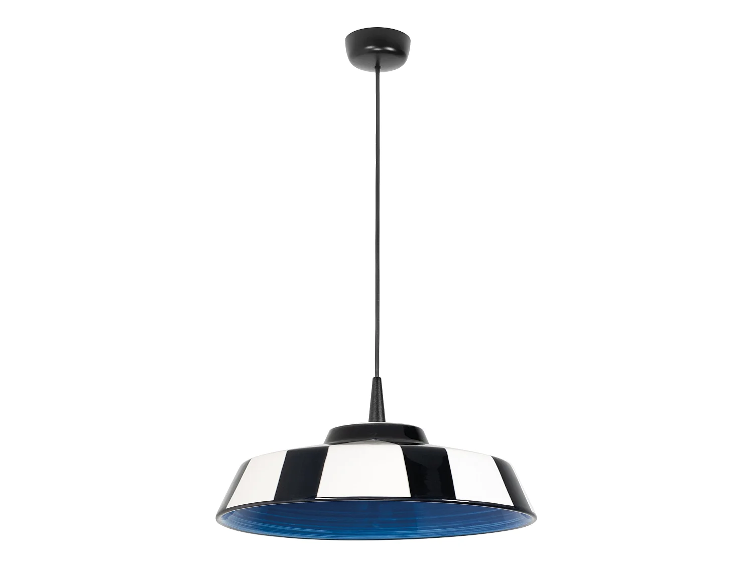Circusblauwe LED-hanglamp, diameter 35 cm, keramische diffuser, gemaakt in Italië, 8W TRIAC LED-lichtbron, 2700K, modulair, hoogte 300 cm