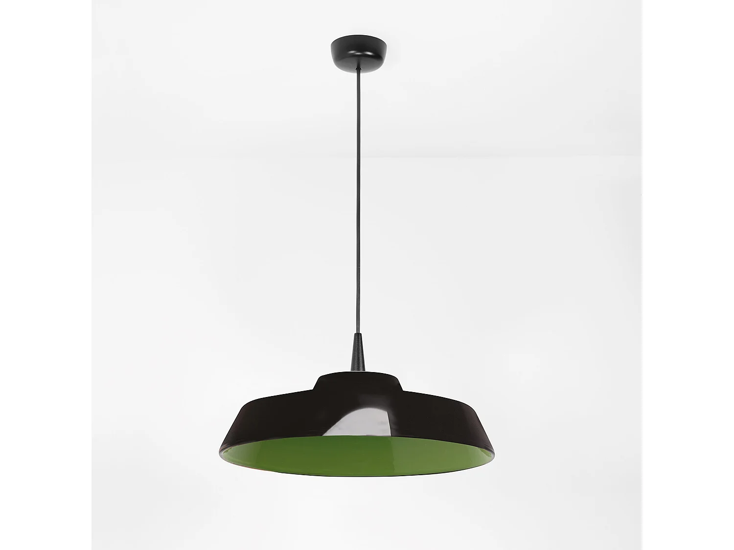Circus Black LED-hanglamp, handgemaakt ontwerp van groen keramiek, diameter 35 cm, in hoogte verstelbaar tot 300 cm, 8W, 3000K