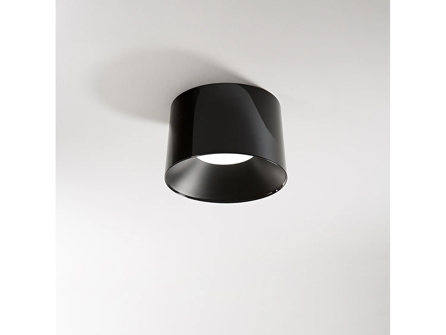 Cilindrische LED-hanglamp in glanzend zwart metaal, 36W, dimbare CCT-technologie, diameter 50 cm - Perenz