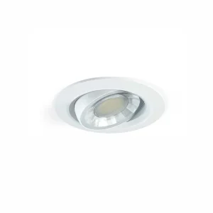 COMPAC R 8W LED-inbouwspot, 90° verstelbaar, met schakelaar, kleurtemperatuur 2700K/3000K/4000K, IP44, rond, mat wit – Beneito & Faure