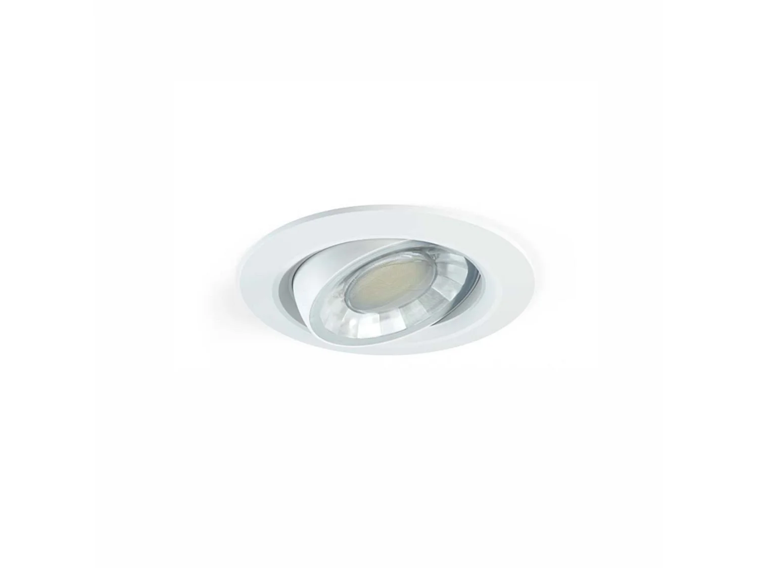 COMPAC R 8W LED-inbouwspot, 90° verstelbaar, met schakelaar, kleurtemperatuur 2700K/3000K/4000K, IP44, rond, mat wit - Beneito & Faure