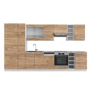 Complete keukeneenheid eik goud/wit 355x46x81.6 fame-line Complete keukeneenheid eik goud/wit 355x46x81.6 fame-line