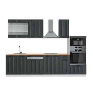 Complete keukeneenheid antraciet landhuis/wit 300x60x81.6 fame-line Complete keukeneenheid antraciet landhuis/wit 300x60x81.6 fame-line