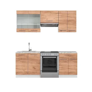 Complete keukeneenheid eik goud/wit 200x60x81.6 fame-line Complete keukeneenheid eik goud/wit 200x60x81.6 fame-line