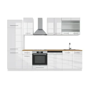 Complete keukeneenheid wit hoogglans/wit 300x60x81.6 fame-line