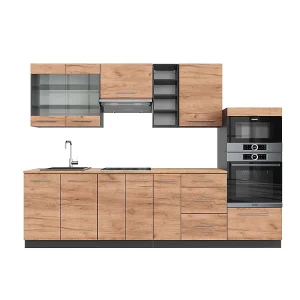 Complete keukeneenheid eik goud/antraciet 280x60x81.6 fame-line Complete keukeneenheid eik goud/antraciet 280x60x81.6 fame-line