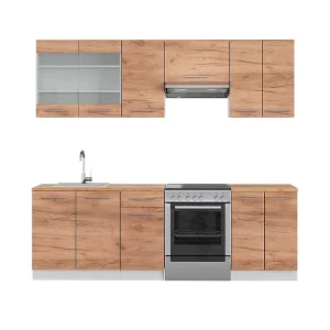 Complete keukeneenheid eik goud/wit 240x60x81.6 fame-line Complete keukeneenheid eik goud/wit 240x60x81.6 fame-line