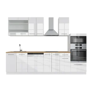 Complete keukeneenheid wit hoogglans/wit 300x60x81.6 fame-line