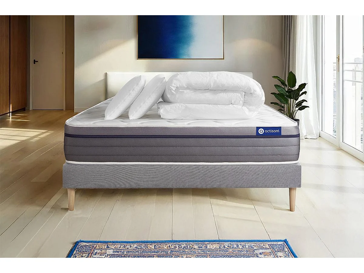 Compleet bedpakket - Matras 180x200 cm + Lattenbodem (kit) + 2 kussens + Dekbed - Actilatex Zen