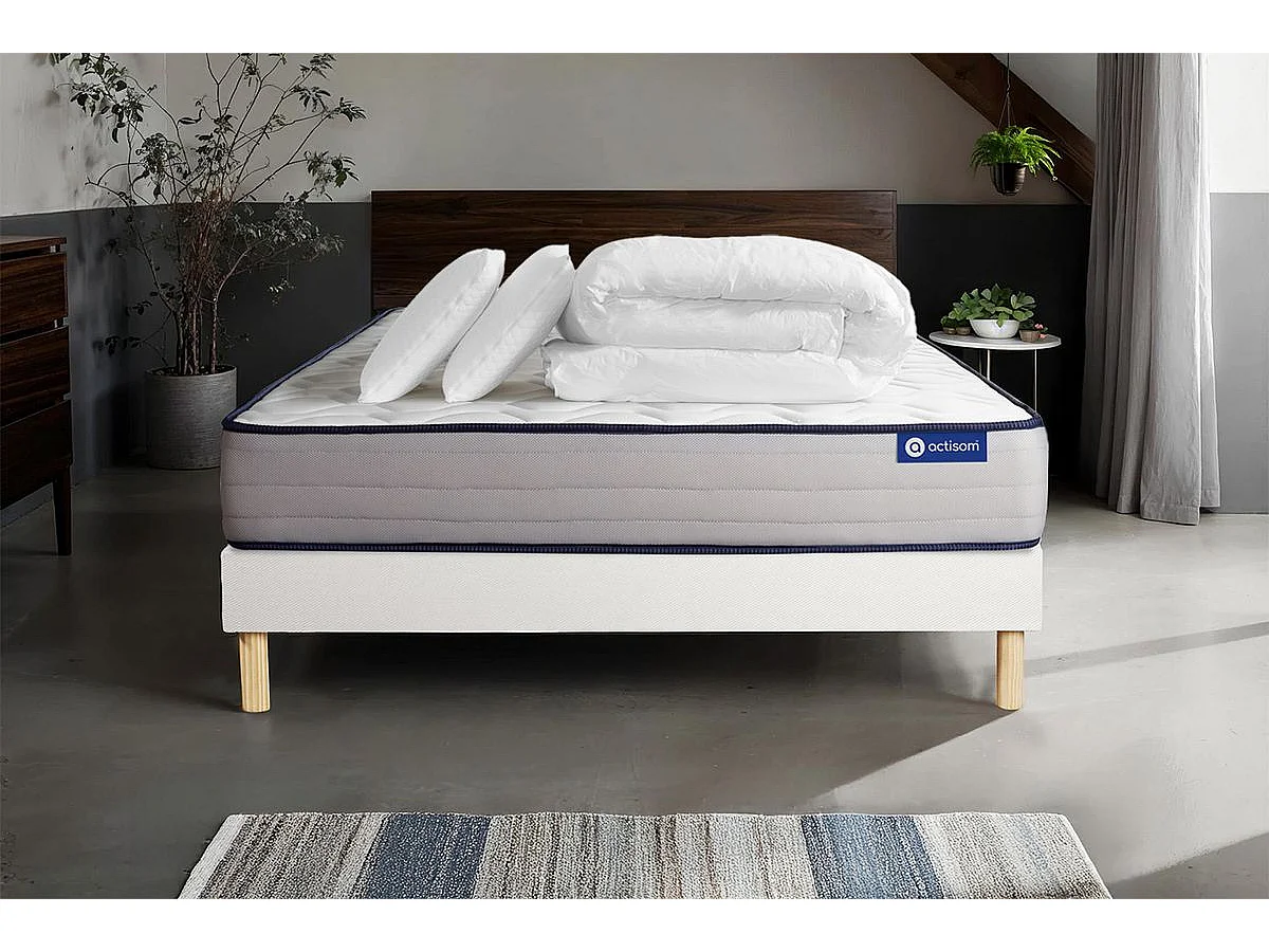 Compleet bedpakket - Matras 140x190 cm + Lattenbodem (kit) + 2 kussens + Dekbed - Actimemo Form