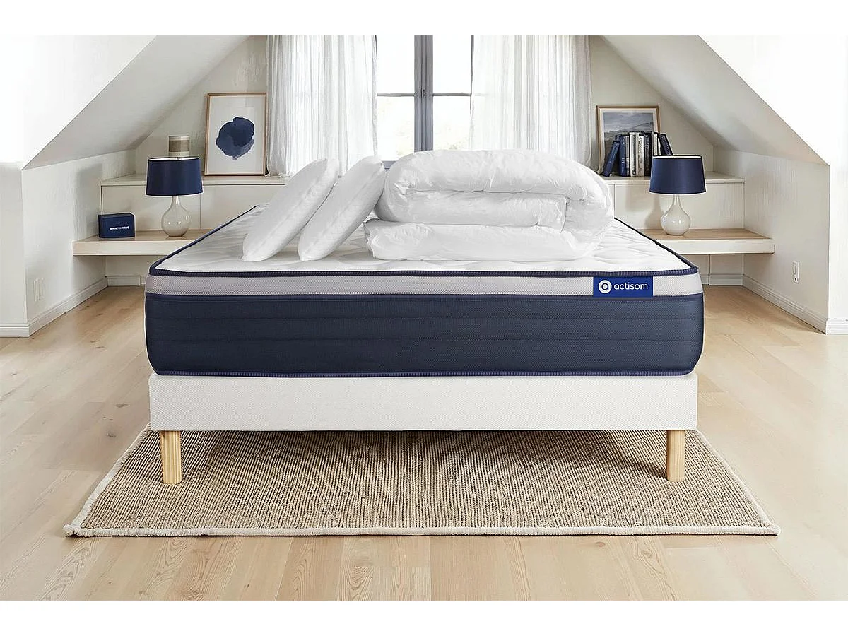 Compleet bedpakket - Matras 140x200 cm + Lattenbodem (kit) + 2 kussens + Dekbed - Actiflex Max