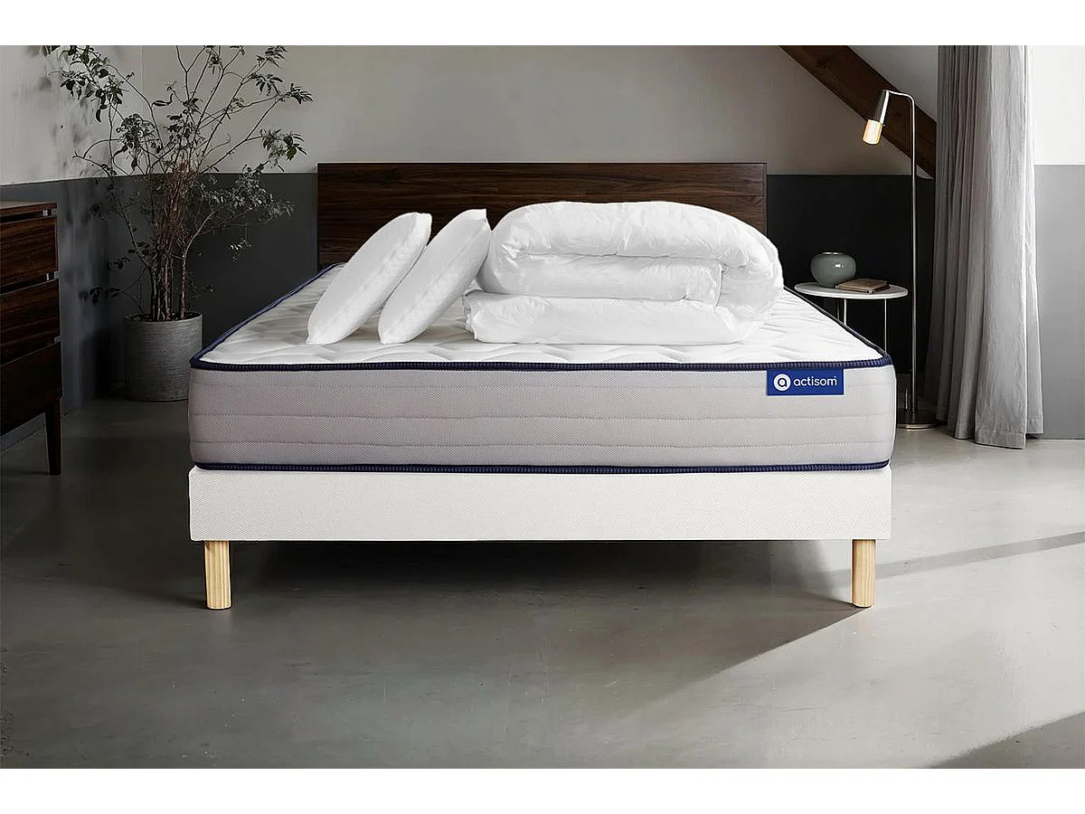 Compleet bedpakket - Matras 180x200 cm + Lattenbodem (kit) + 2 kussens + Dekbed - Actiflex Form