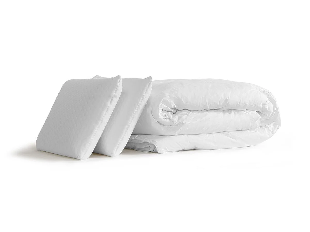 Compleet bedpakket - Matras 140x200 cm + Lattenbodem (kit) + 2 kussens + Dekbed - Actilatex Tech
