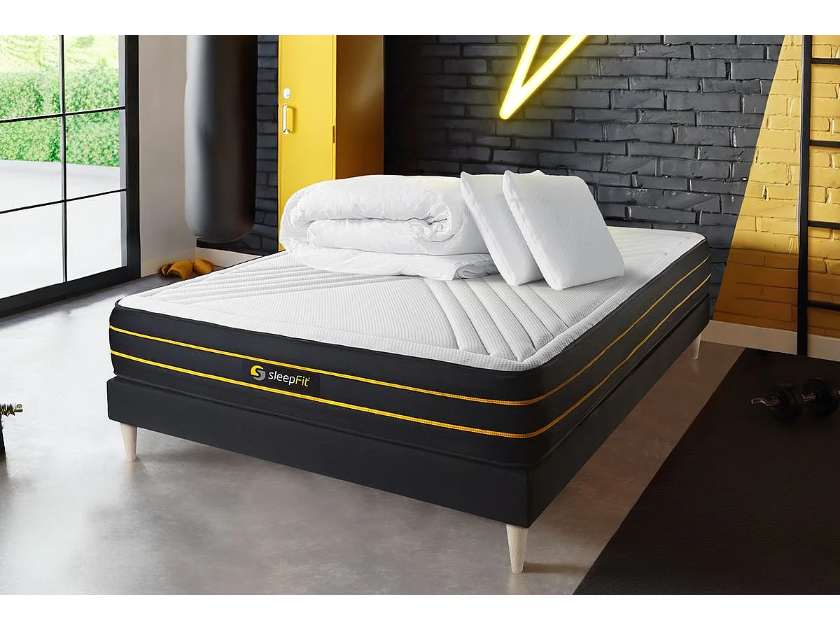 Compleet bedpakket - Matras 140x190 cm + Lattenbodem (in kit) + 2 kussens + Dekbed - Ultra