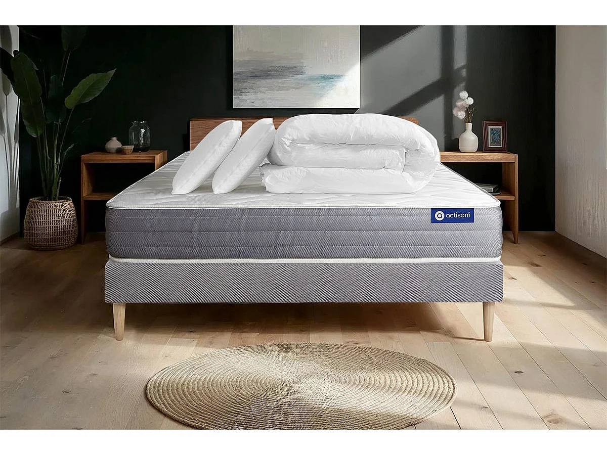Compleet bedpakket - Matras 180x200 cm + Lattenbodem (kit) + 2 kussens + Dekbed - Actiflex Dream