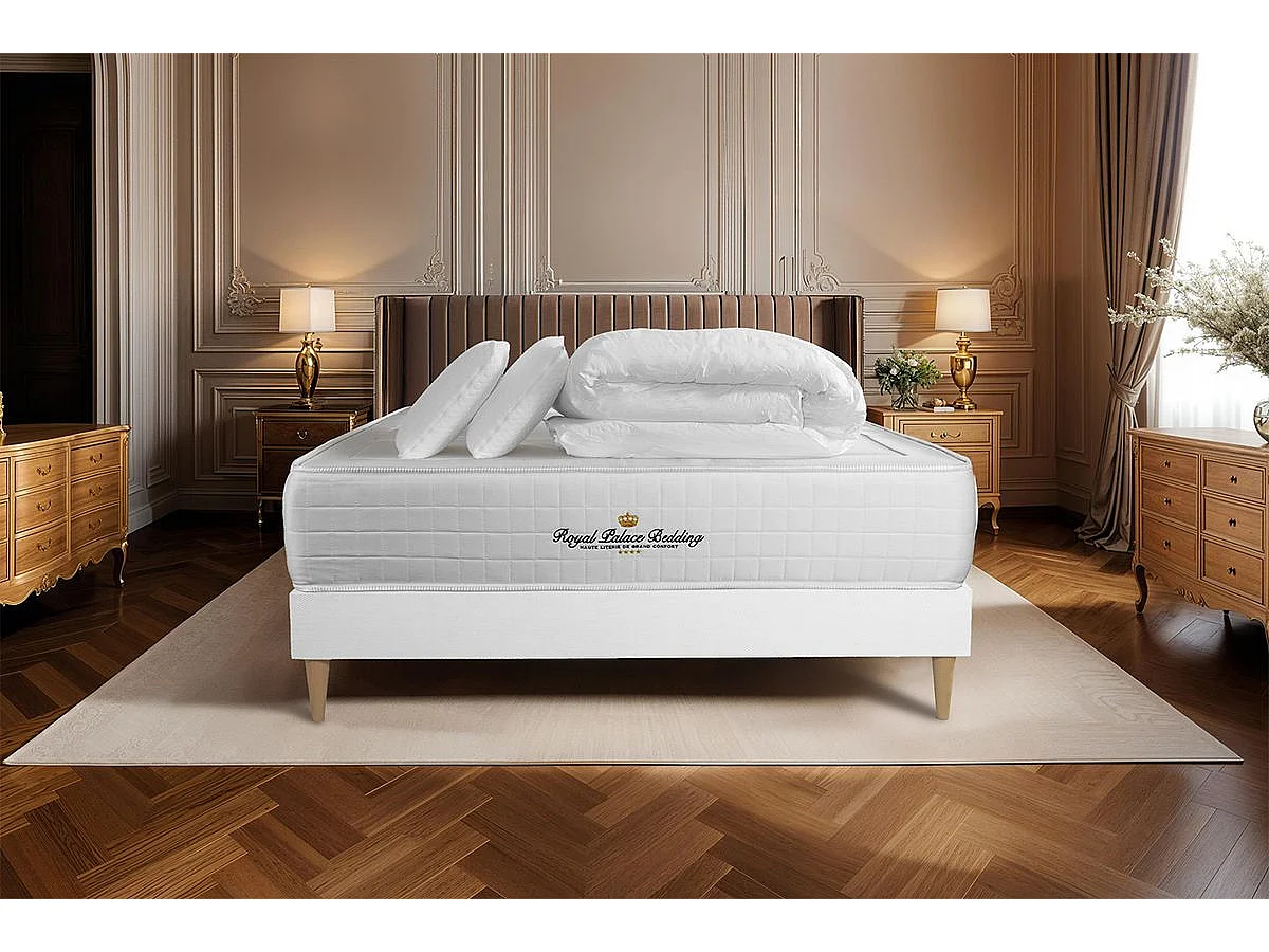 Compleet bedpakket - Matras 200x200 cm + Lattenbodem (kit) + 2 kussens + Dekbed - Windsor