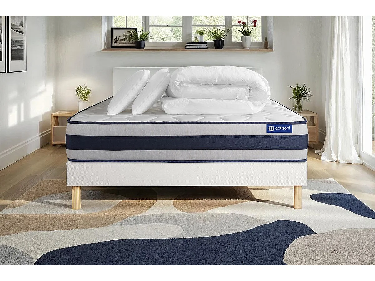 Compleet bedpakket - Matras 180x200 cm + Lattenbodem (set) + 2 kussens + Dekbed - Actiflex Ergo
