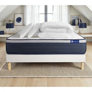 Compleet bedpakket – Matras 140×190 cm + Boxspring met lattenbodem (in kit) + 2 kussens + Dekbed – Actiflex Max Compleet bedpakket – Matras 140×190 cm + Boxspring met lattenbodem (in kit) + 2 kussens + Dekbed – Actiflex Max