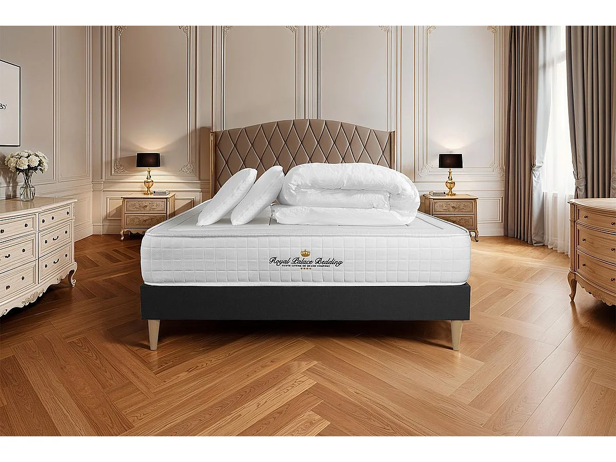 Compleet bedpakket - Matras 180x200 cm + Lattenbodem (kit) + 2 kussens + Dekbed - Balmoral