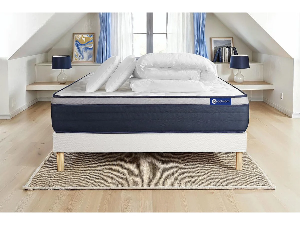 Compleet bedpakket - Matras 200x200 cm + Lattenbodem (kit) + 2 kussens + Dekbed - Actilatex Max