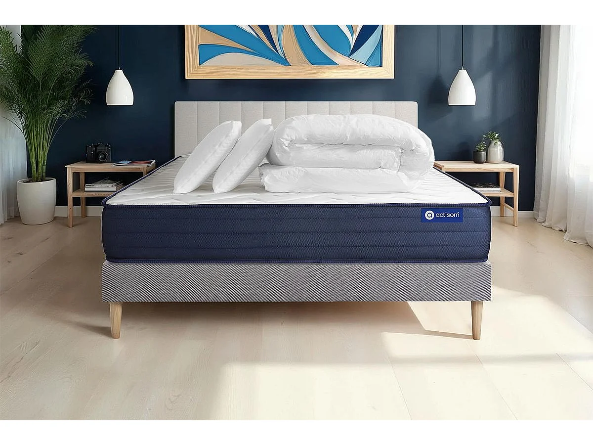 Compleet bedpakket - Matras 200x200 cm + Lattenbodem (kit) + 2 kussens + Dekbed - Actiflex Life