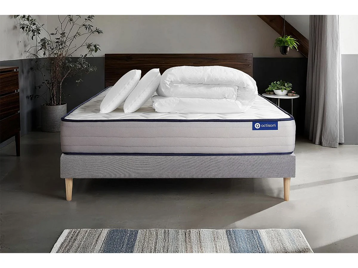 Compleet bedpakket - Matras 180x200 cm + Lattenbodem (kit) + 2 kussens + Dekbed - Actimemo Form
