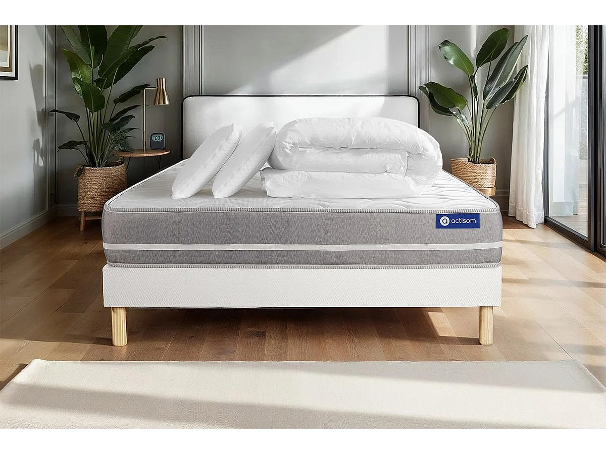 Compleet bedpakket - Matras 200x200 cm + Lattenbodem (set) + 2 kussens + Dekbed - Actiflex Touch