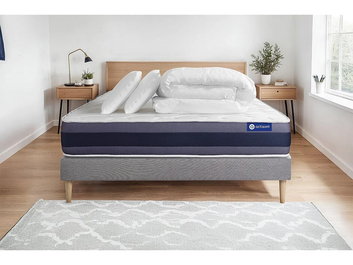 Compleet bedpakket - Matras 200x200 cm + Lattenbodem (kit) + 2 kussens + Dekbed - Actilatex Morpho