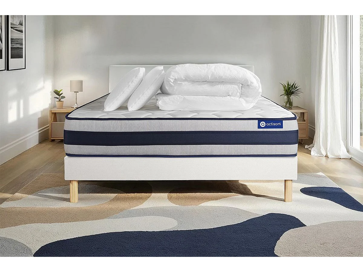Compleet bedpakket - Matras 180x200 cm + Lattenbodem (kit) + 2 kussens + Dekbed - Actilatex Ergo