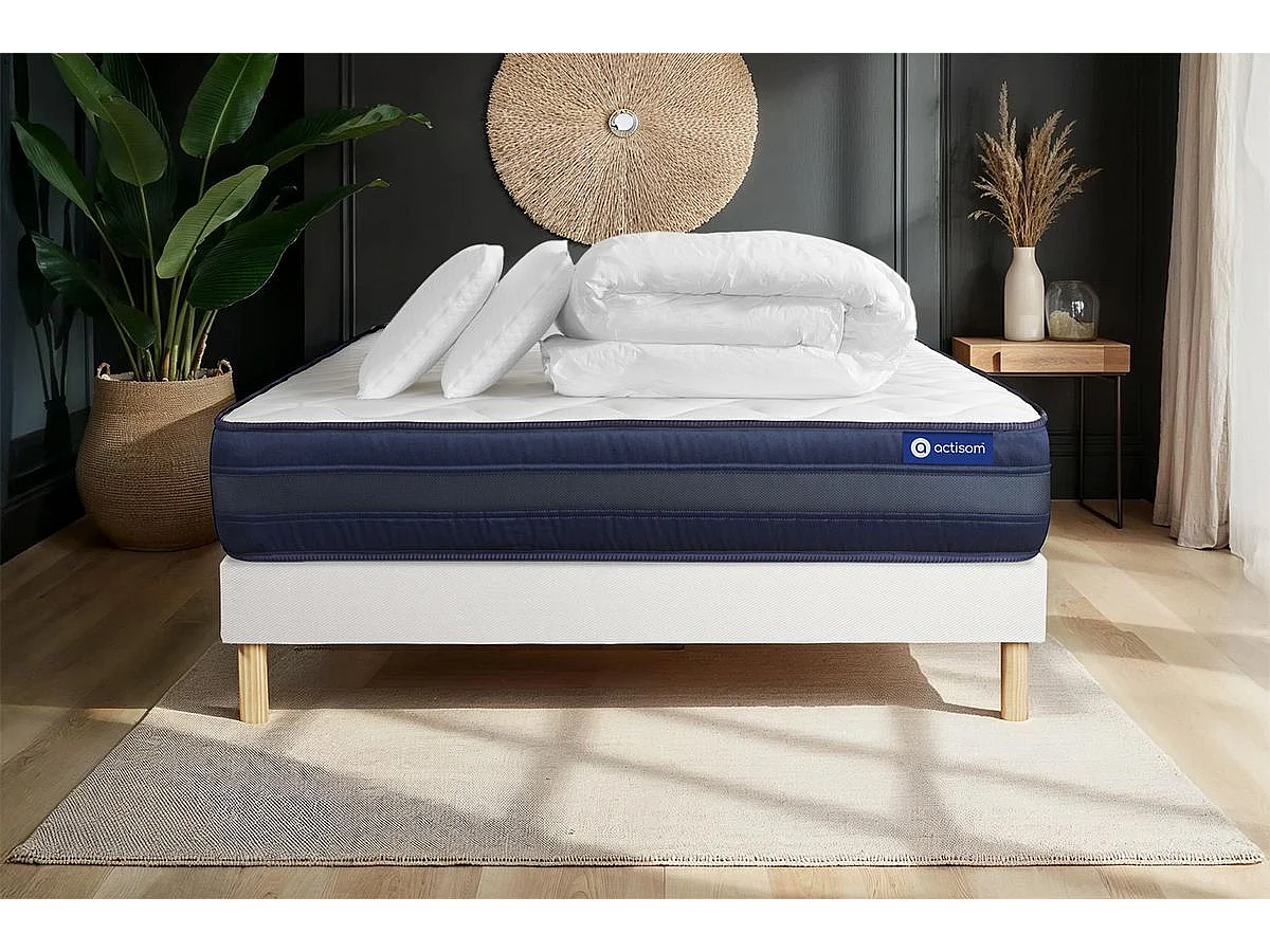 Compleet bedpakket - Matras 140x200 cm + Lattenbodem (kit) + 2 kussens + Dekbed - Actiflex Tech
