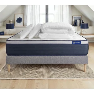 Compleet bedpakket – Matras 140×190 cm + Boxspring met lattenbodem (in kit) + 2 kussens + Dekbed – Actiflex Max Compleet bedpakket – Matras 140×190 cm + Boxspring met lattenbodem (in kit) + 2 kussens + Dekbed – Actiflex Max